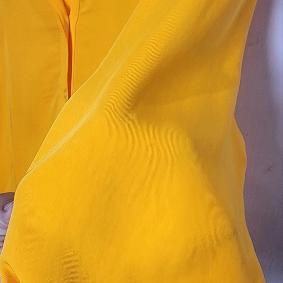 ZARA Satin Oversized Flowy Shirt Bright Orange Sz M - Picture 5 of 8